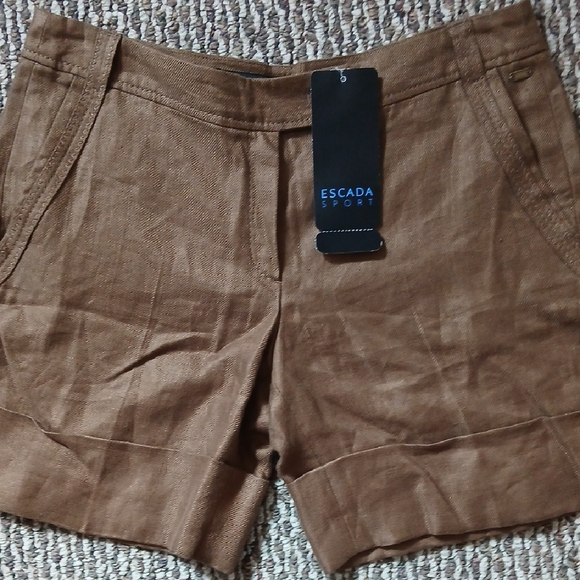 Escada Pants - Escada Brown Bermudas Casual Cotton Blend